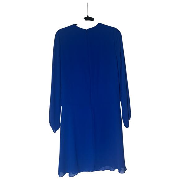 Lauren Ralph Lauren Rosslyn Twisted Front Balloon Long Sleeve Dress Royal Blue 6 - Picture 3 of 8